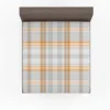 Orange Ombre Plaid Pattern Fitted Sheet