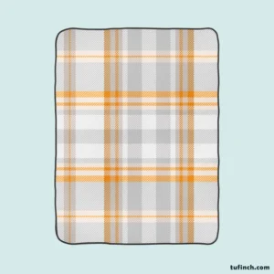 Orange Ombre Plaid Pattern Fleece Blanket 1