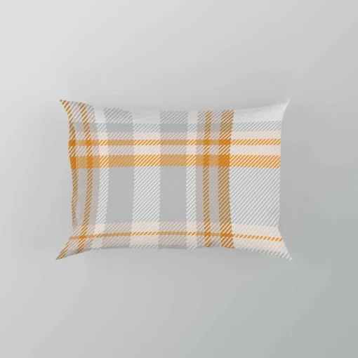 Orange Ombre Plaid Pattern Pillow Case