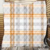 Orange Ombre Plaid Pattern Quilt Blanket