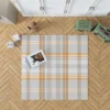 Orange Ombre Plaid Pattern Rug