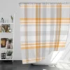 Orange Ombre Plaid Pattern Shower Curtain