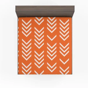 Orange Pattern With White Chevron Fitted Sheet