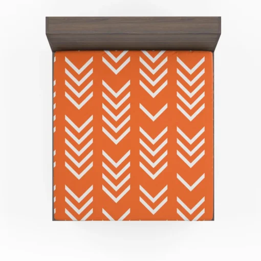 Orange Pattern With White Chevron Fitted Sheet