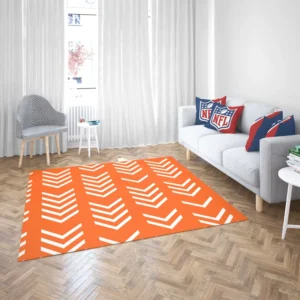 Orange Pattern With White Chevron Rug 2