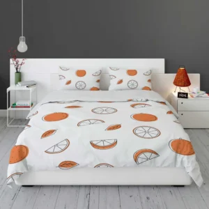 Orange Piece Seamless Design Bedding Set 1