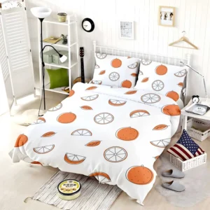 Orange Piece Seamless Design Bedding Set