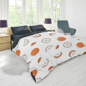 Orange Piece Seamless Design Duvet Cover 1