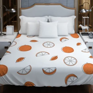 Orange Piece Seamless Design Duvet Cover