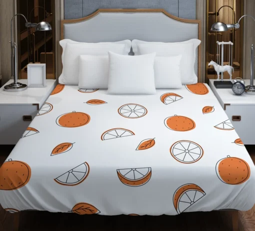 Orange Piece Seamless Design Duvet Cover