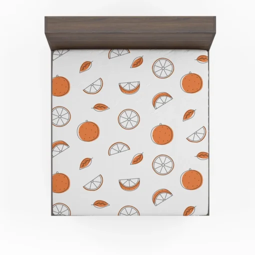 Orange Piece Seamless Design Fitted Sheet