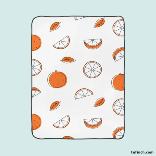 Orange Piece Seamless Design Fleece Blanket 1