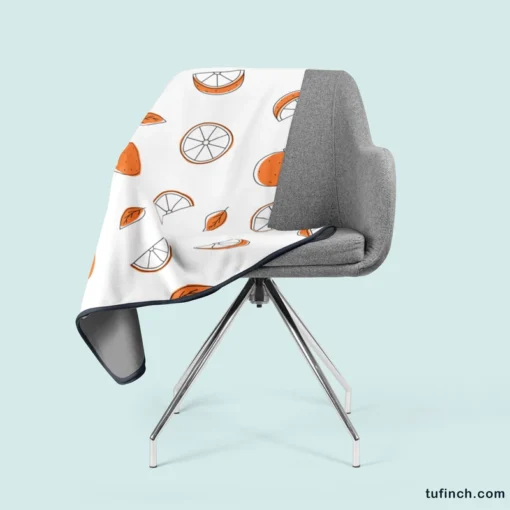 Orange Piece Seamless Design Fleece Blanket 2