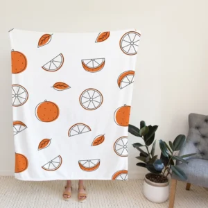 Orange Piece Seamless Design Fleece Blanket