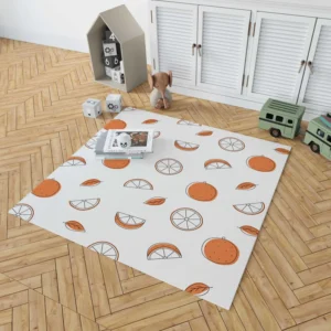 Orange Piece Seamless Design Rug 1