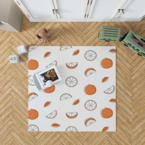 Orange Piece Seamless Design Rug