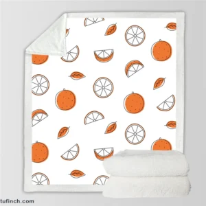 Orange Piece Seamless Design Sherpa Fleece Blanket