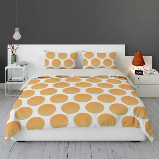 Orange Polka Dots Pattern Bedding Set 1