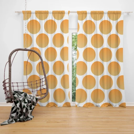 Orange Polka Dots Pattern Curtain