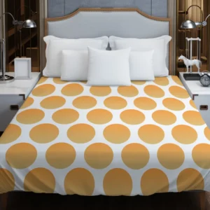 Orange Polka Dots Pattern Duvet Cover