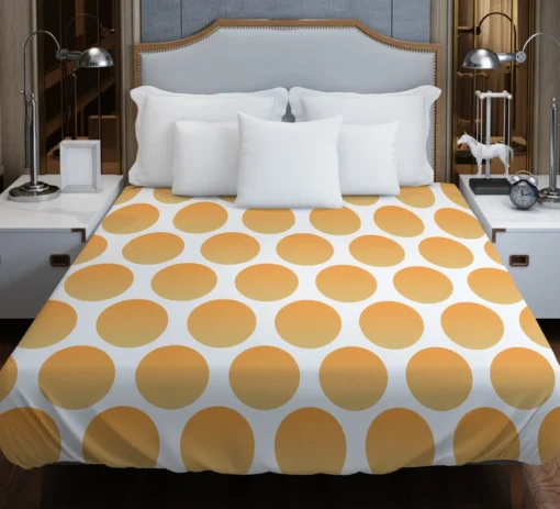 Orange Polka Dots Pattern Duvet Cover