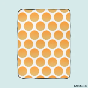 Orange Polka Dots Pattern Fleece Blanket 1