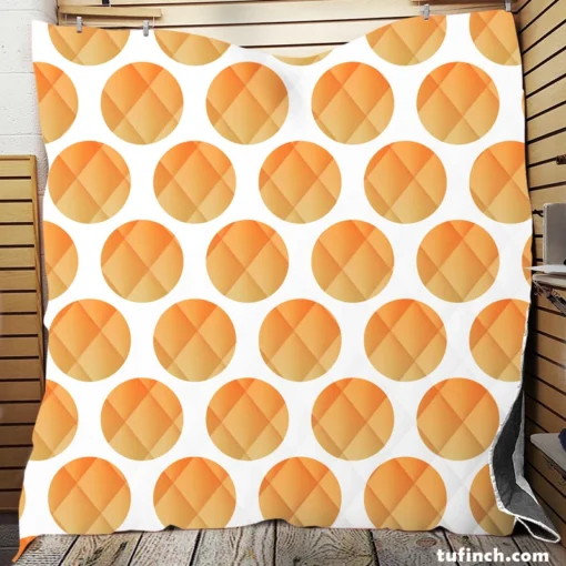 Orange Polka Dots Pattern Quilt Blanket