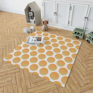 Orange Polka Dots Pattern Rug 1