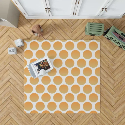 Orange Polka Dots Pattern Rug