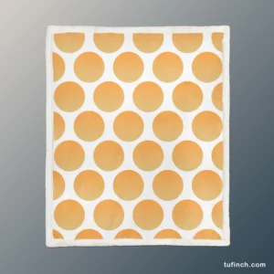 Orange Polka Dots Pattern Sherpa Fleece Blanket 1