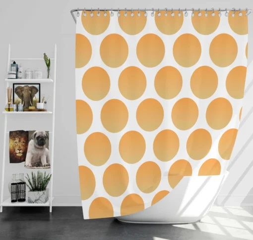 Orange Polka Dots Pattern Shower Curtain