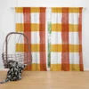 Orange Red Gingham Colorful Stripes Curtain