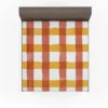 Orange Red Gingham Colorful Stripes Fitted Sheet