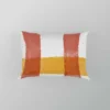 Orange Red Gingham Colorful Stripes Pillow Case