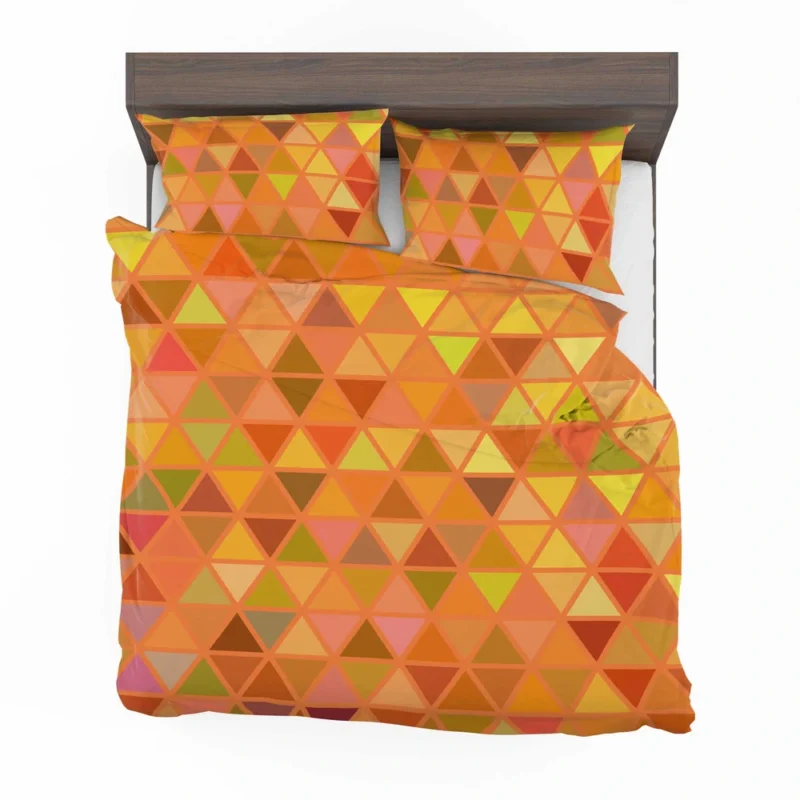 Orange Retro Crystal Glow Triangle Bedding Set 2