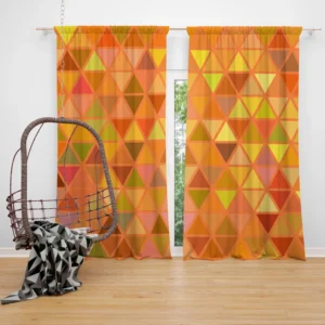 Orange Retro Crystal Glow Triangle Curtain