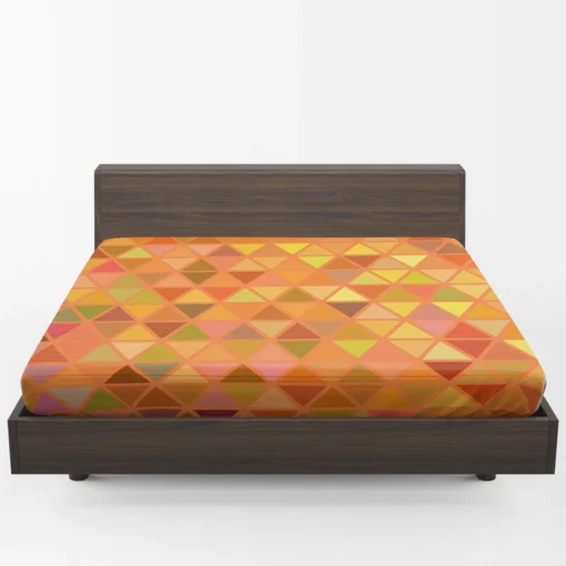 Orange Retro Crystal Glow Triangle Fitted Sheet 1