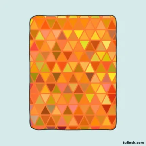 Orange Retro Crystal Glow Triangle Fleece Blanket 1