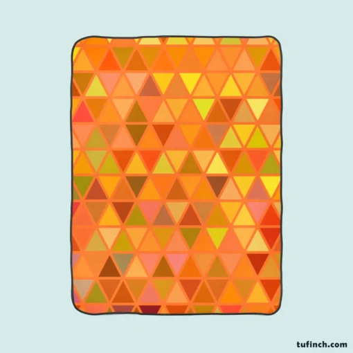 Orange Retro Crystal Glow Triangle Fleece Blanket 1