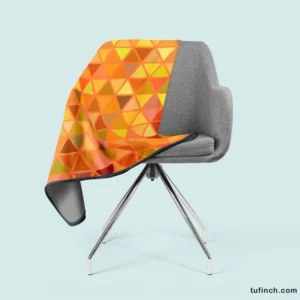 Orange Retro Crystal Glow Triangle Fleece Blanket 2