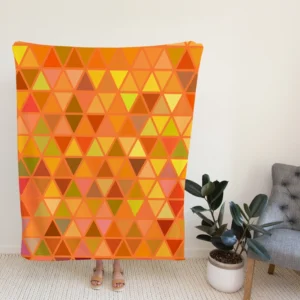 Orange Retro Crystal Glow Triangle Fleece Blanket