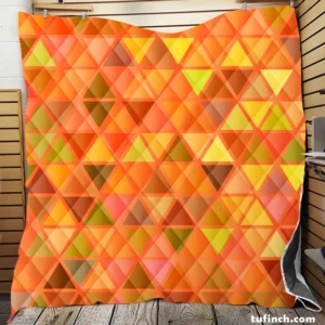 Orange Retro Crystal Glow Triangle Quilt Blanket