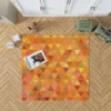 Orange Retro Crystal Glow Triangle Rug