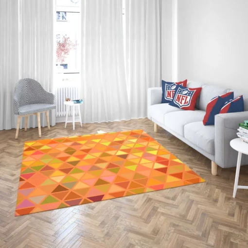 Orange Retro Crystal Glow Triangle Rug 2