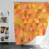 Orange Retro Crystal Glow Triangle Shower Curtain