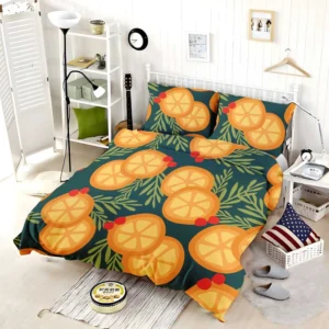 Orange Slice Cranberry Design Bedding Set