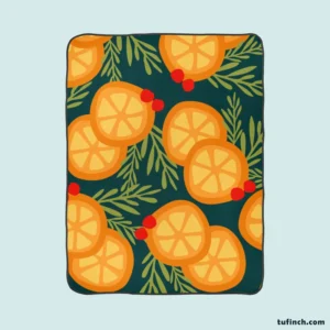 Orange Slice Cranberry Design Fleece Blanket 1