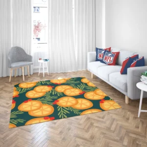 Orange Slice Cranberry Design Rug 2