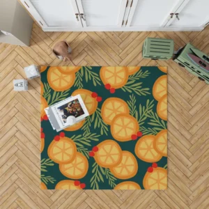 Orange Slice Cranberry Design Rug