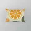 Orange Slice Leaf Beige Design Pillow Case